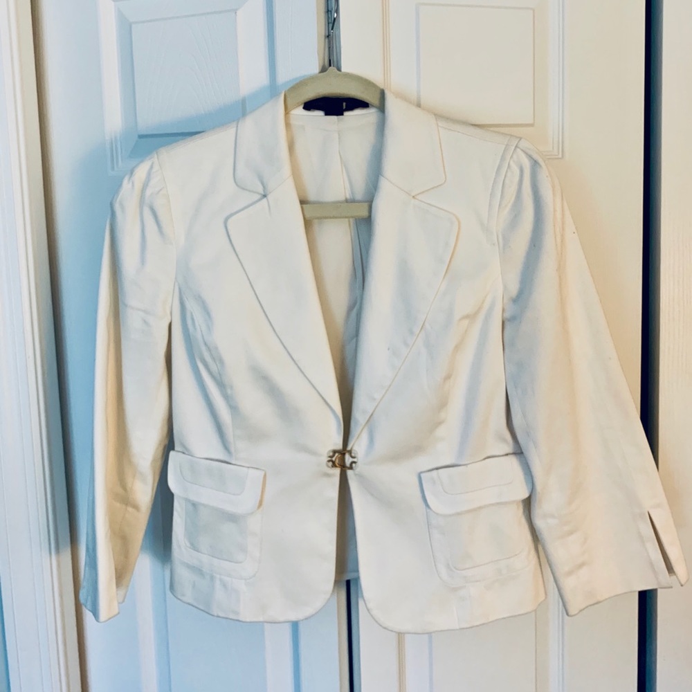 Express cream sateen blazer